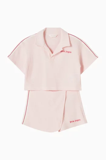 Cropped Polo T-shirt in Knit
