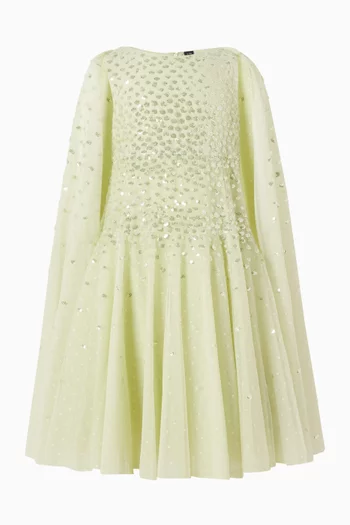 Sunrise Sequin Cape Dress