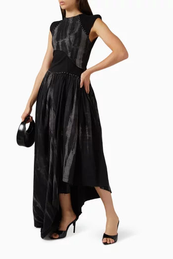 Asymmetrical Maxi Dress in Denim