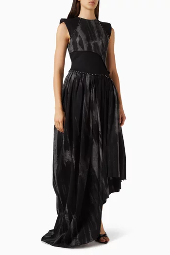 Asymmetrical Maxi Dress in Denim