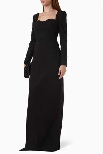 Structured Gown in Denim