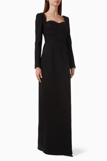 Structured Gown in Denim