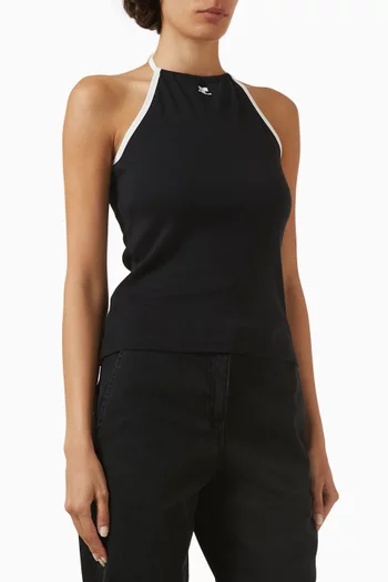 Contrast Tie-back Tank Top