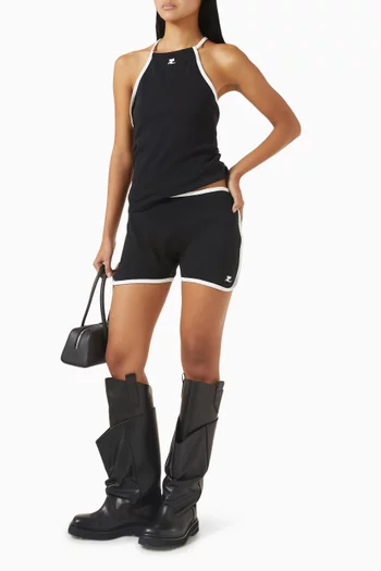 Contrast Mini Shorts in Cotton-jersey