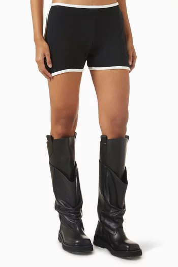 Contrast Mini Shorts in Cotton-jersey