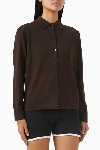 Polo Cardigan in Merino-wool