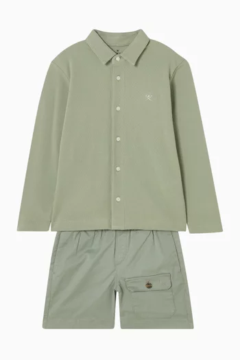 Long-sleeve Pique Polo