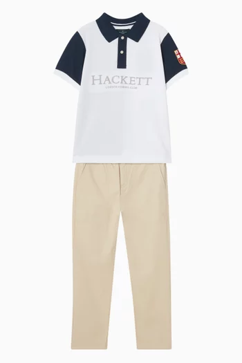 Colour-blocked Polo Shirt in Cotton