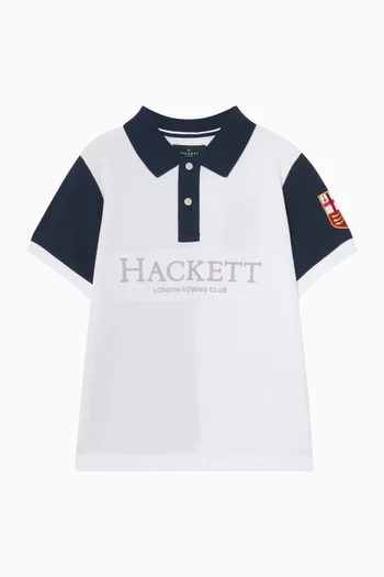 Colour-blocked Polo Shirt in Cotton