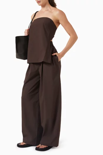 Pleat Pants in Cotton Blend