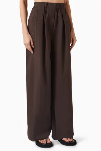 Pleat Pants in Cotton Blend
