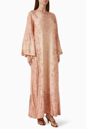 Printed Kaftan in Viscose-lyocell