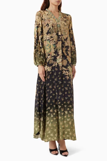 Printed Kaftan in Viscose-crepe