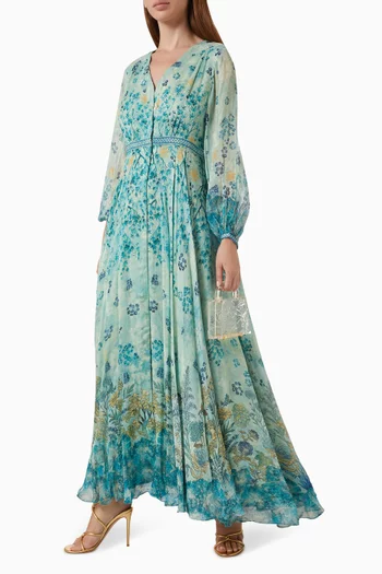 Printed Kaftan in Viscose-lyocell