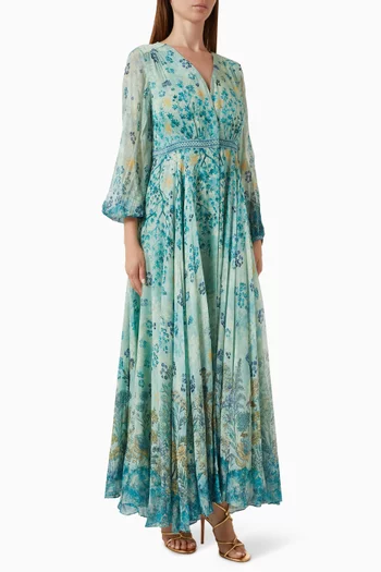 Printed Kaftan in Viscose-lyocell