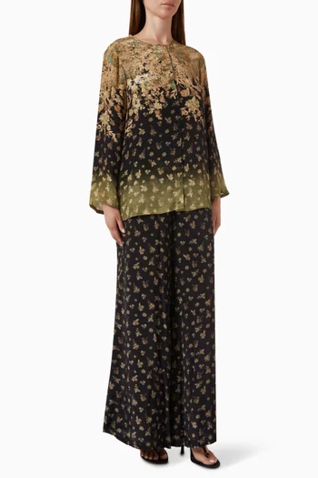 Top & Pants Set in Viscose-crepe