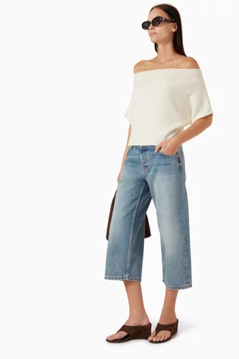 Low-rise Baggy Capri Jeans in Denim
