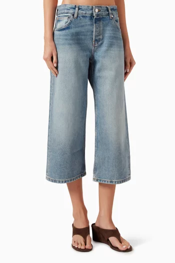 Low-rise Baggy Capri Jeans in Denim