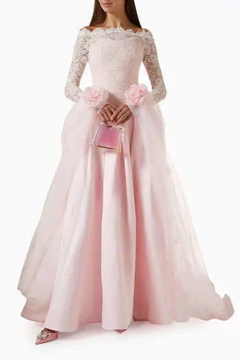 Roseraie Gown in Mikado & Lace