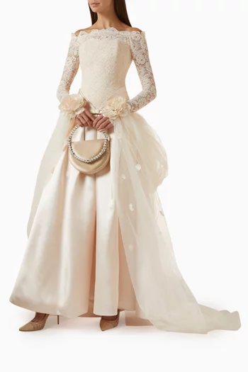 Roseraie Gown in Mikado & Lace