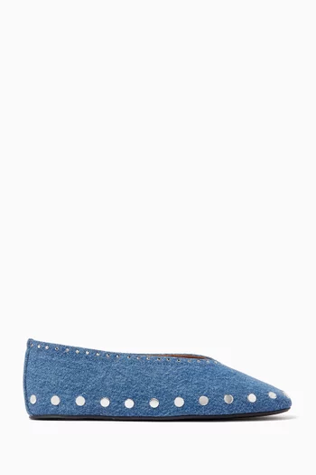 Jenny Ballerina Flats in Denim
