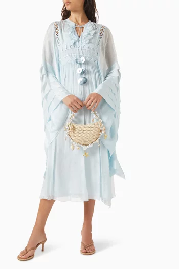 Layered Sleeves Ruffled Midi Dress