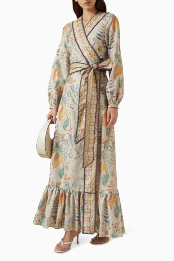 Printed Wrap Maxi Dress