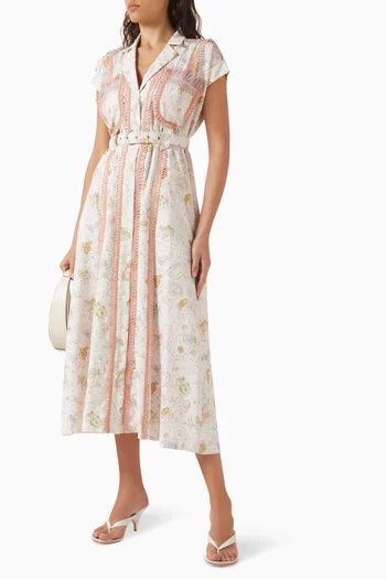 Printed Shirt Midi Dress