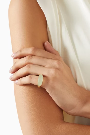 The Beatrice Ring in Serpentine & 18kt Gold-plated Silver