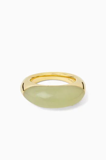 The Beatrice Ring in Serpentine & 18kt Gold-plated Silver