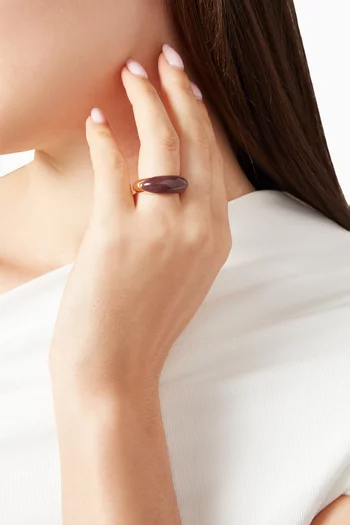 The Beatrice Ring in Mookiate & 18kt Gold-plated Silver