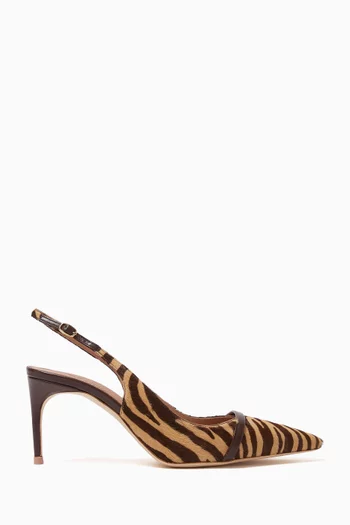 Schiffer 70 Slingback Pumps in Zebra-print Calf Hair