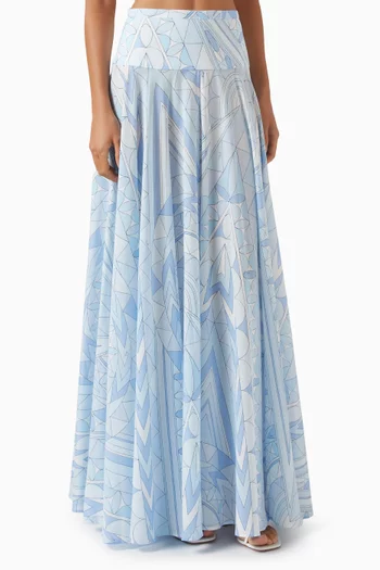Manuba-print Skirt in Cotton Muslin