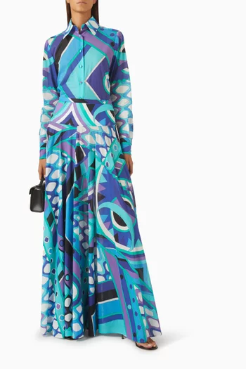 Vivara-print Shirt in Cotton Muslin