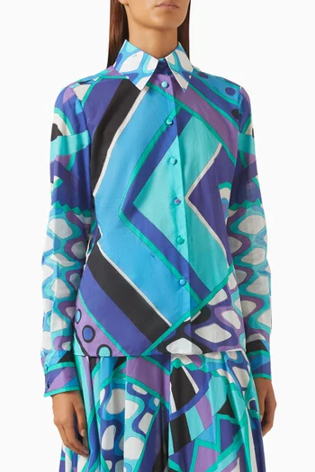 Vivara-print Shirt in Cotton Muslin