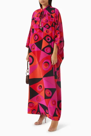 Printed Kaftan in Crepe de Chine