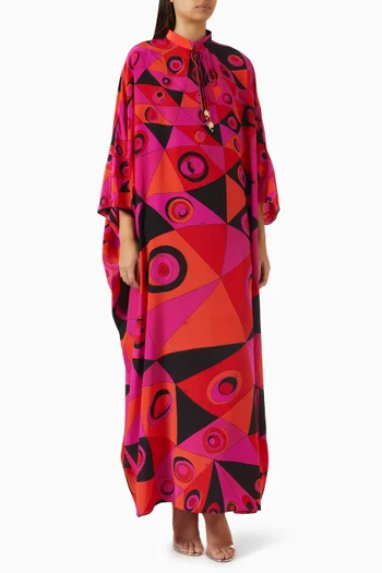 Printed Kaftan in Crepe de Chine