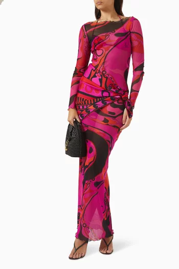 Printed Dress in Tulle