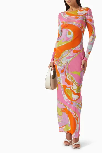 Printed Dress in Tulle