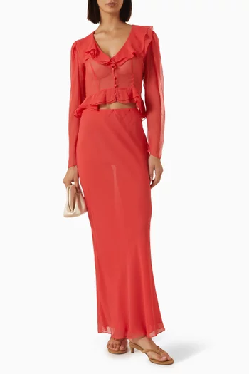 Baroque Skirt in Silk-chiffon
