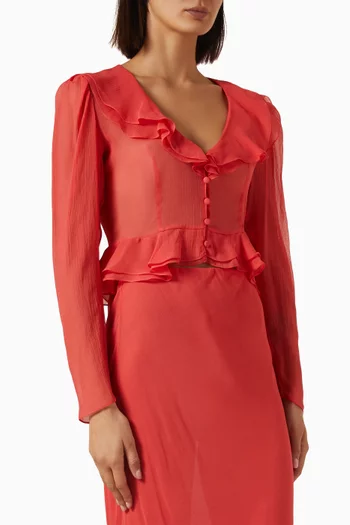 Baroque Top in Silk-chiffon