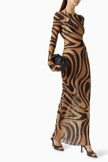 Printed Dress in Tulle