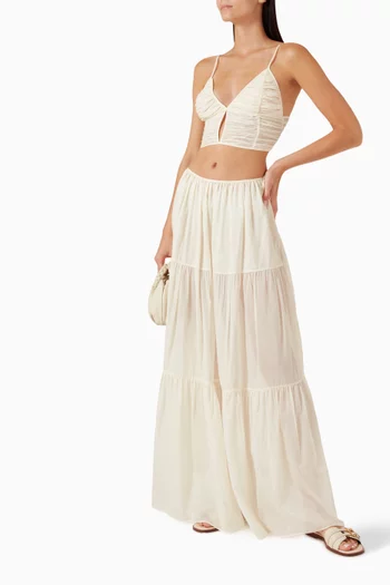 South Ruched Top in Cotton Voile