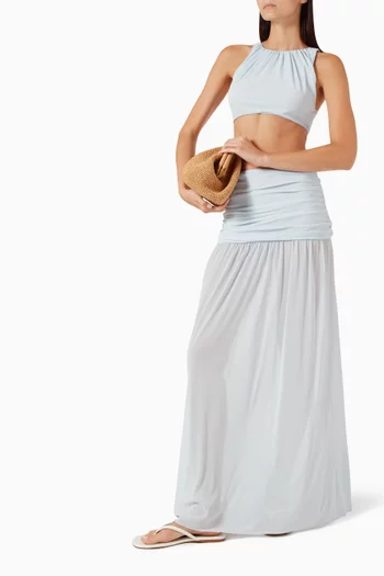 Nova Ruched Skirt in Viscose Blend