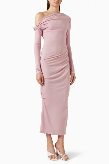 Manahou Asymmetric Dress in Wool Blend