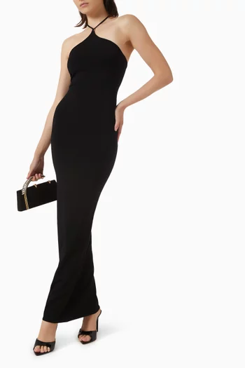 Halterneck Knit Dress in Viscose Blend