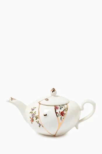 Kintsugi Tea Pot in Porcelain & Gold