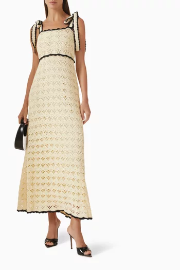 Aster Crochet Tie Midi Dress