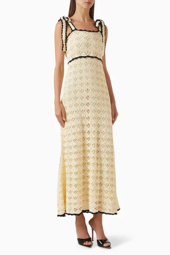 Aster Crochet Tie Midi Dress