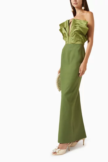 Gardenia Maxi Dress in Taffeta & Canvas